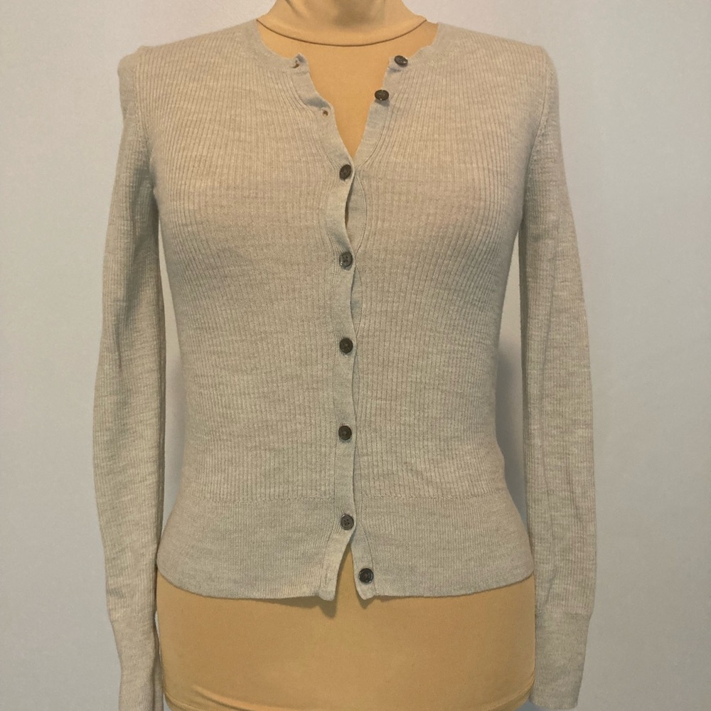 Banana Republic merino wool dove grey cardigan sz S